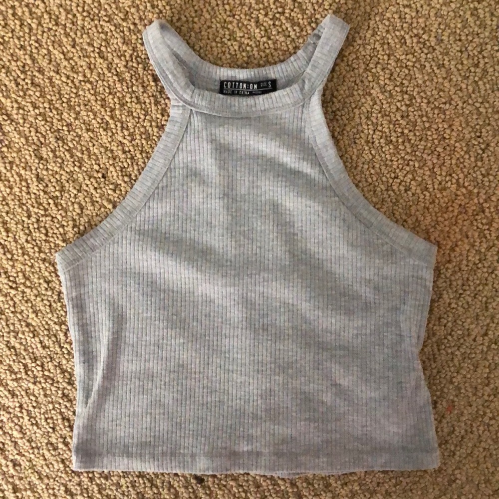 Grey Cropped Tank Top